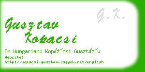 gusztav kopacsi business card